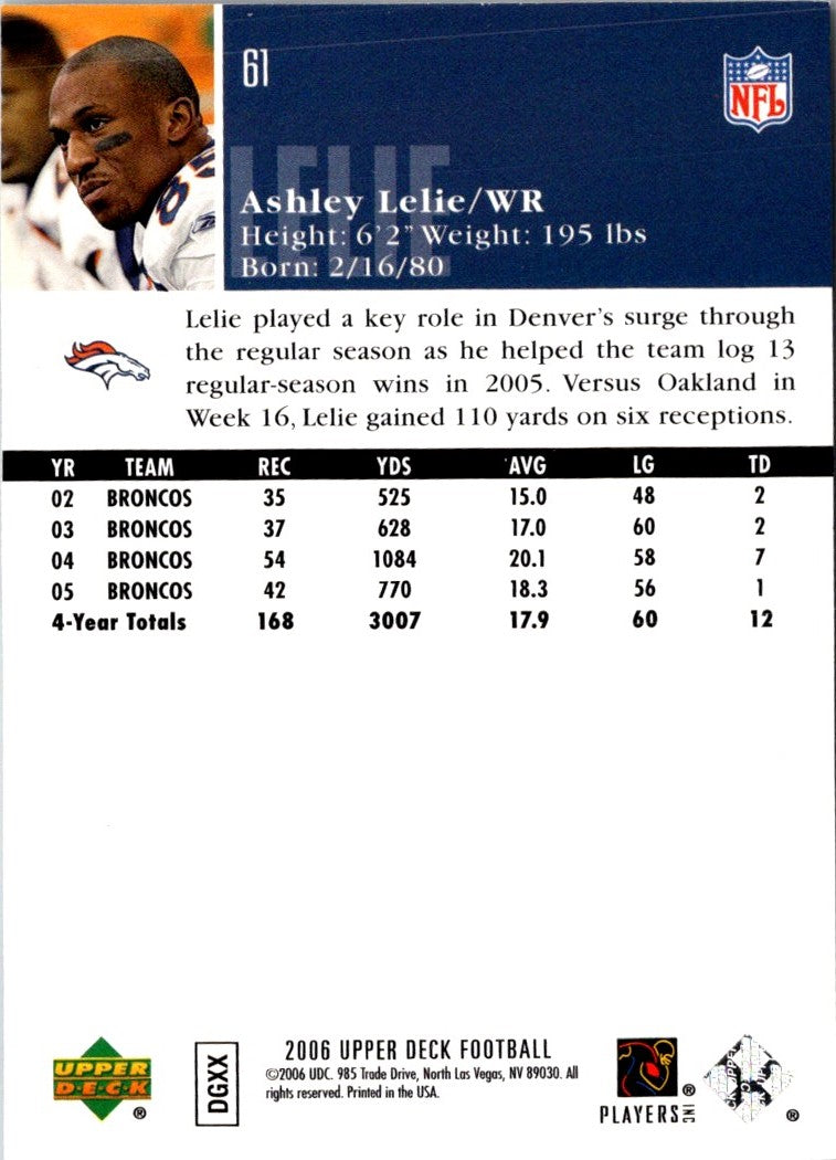 2006 Upper Deck Ashley Lelie