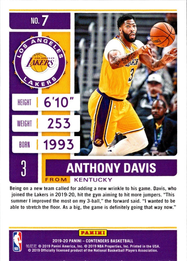 2019 Panini Contenders Anthony Davis