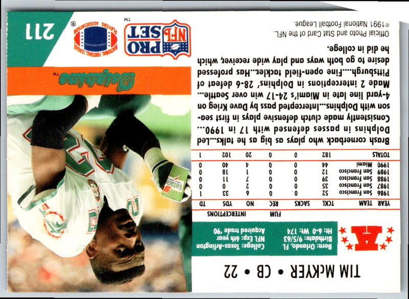 1991 Pro Set Tim Mckyer