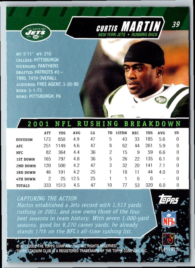 2002 Stadium Club Curtis Martin