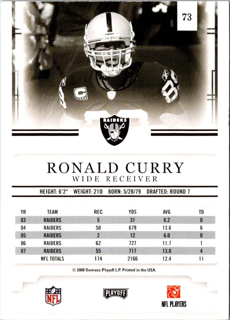 2008 Playoff Prestige Ronald Curry