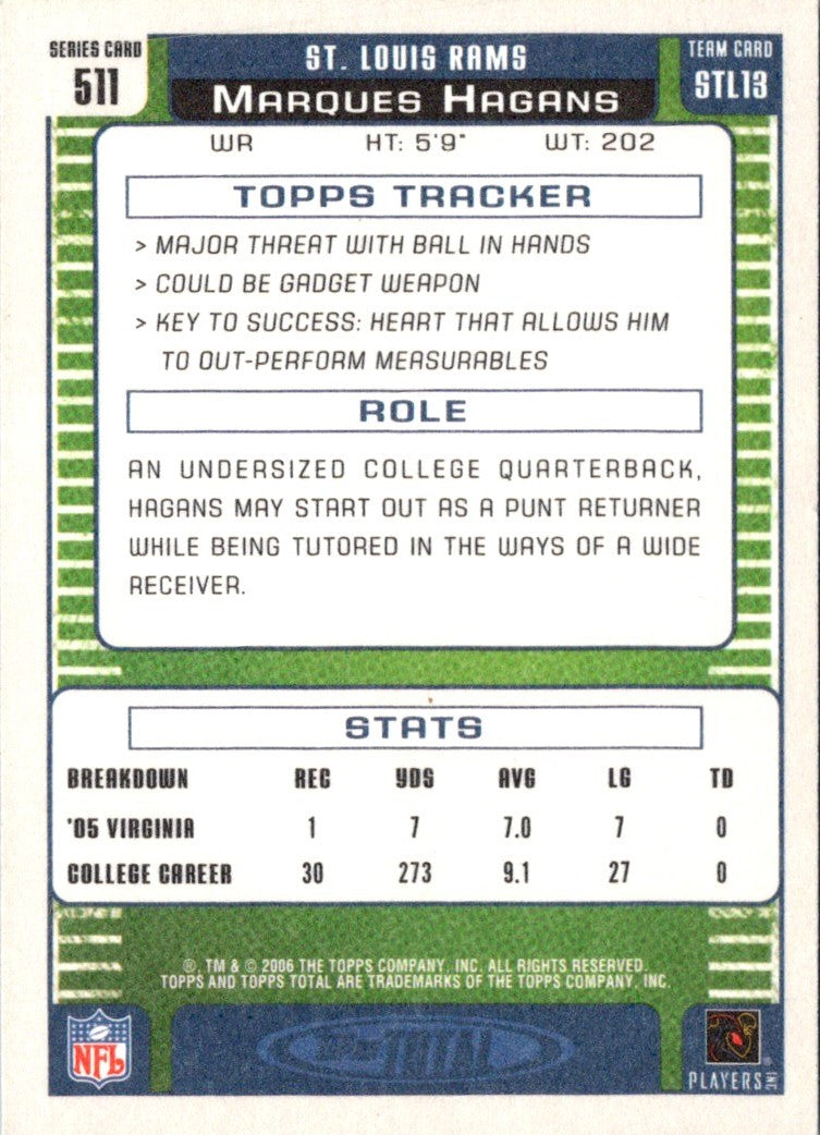 2006 Topps Total Marques Hagans