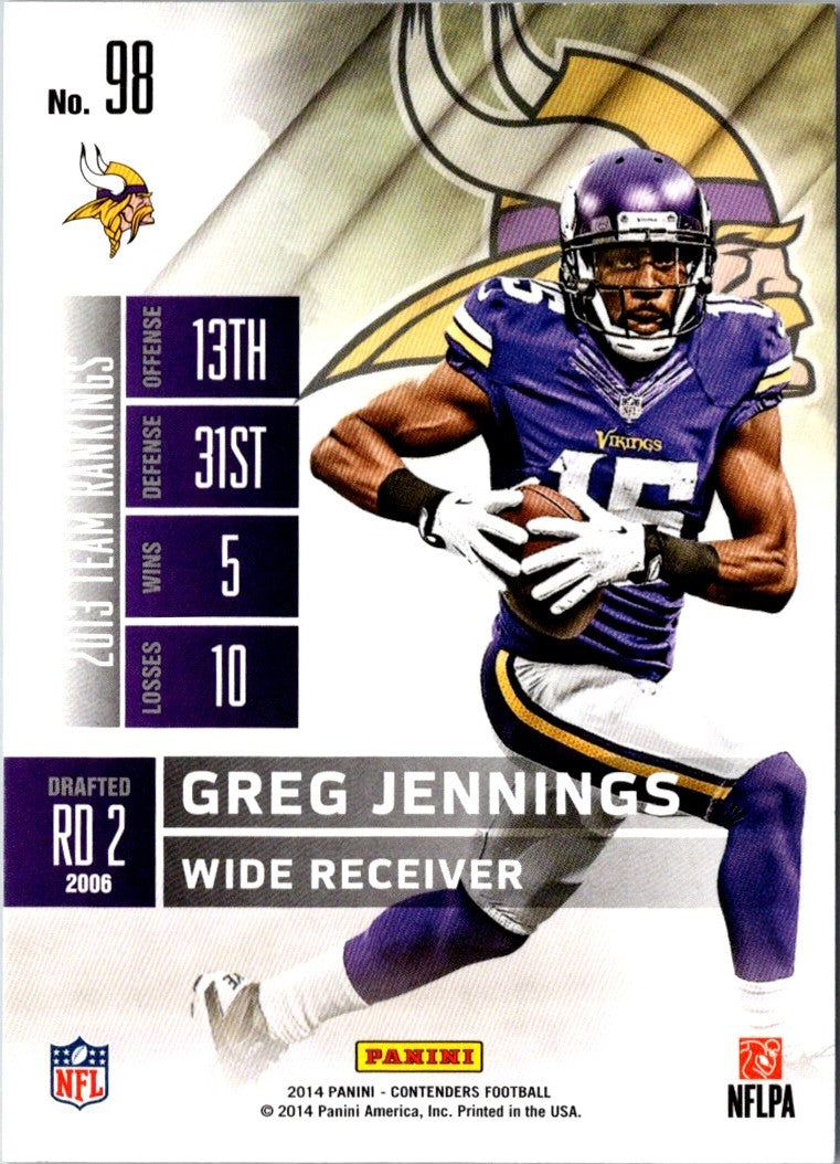 2014 Panini Contenders Greg Jennings