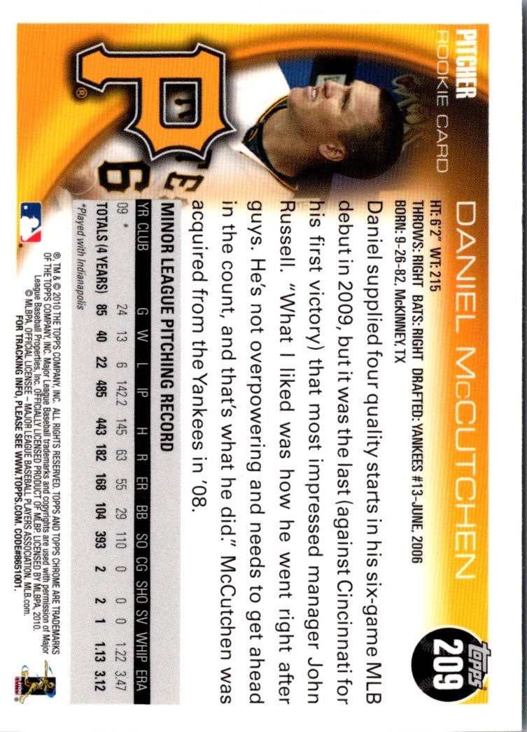 2010 Topps Chrome Daniel McCutchen