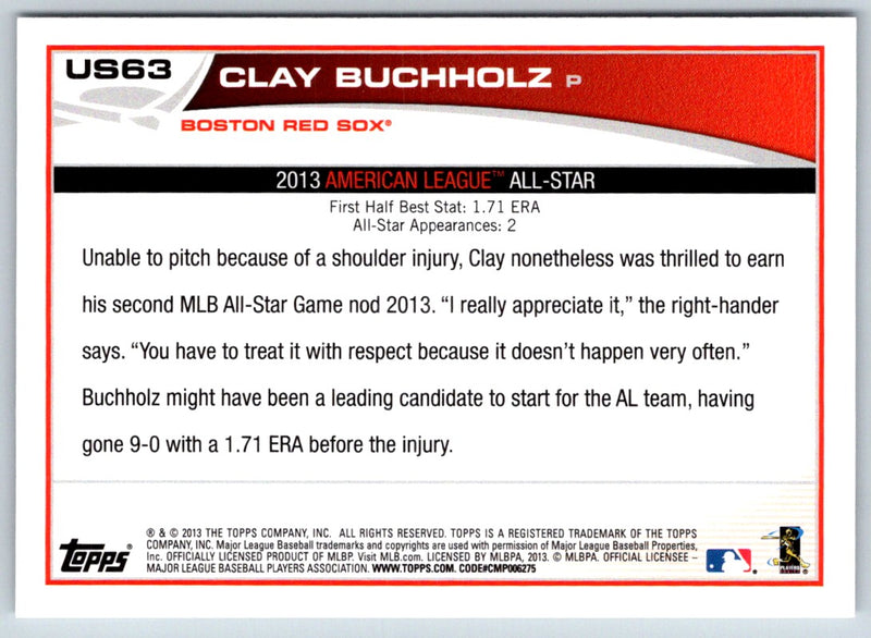 2013 Topps Update Clay Buchholz