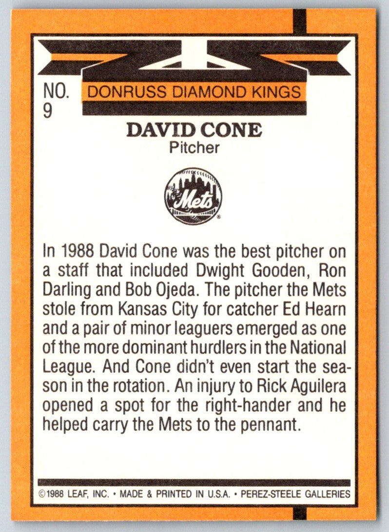 1989 Donruss Diamond  Kings David Cone