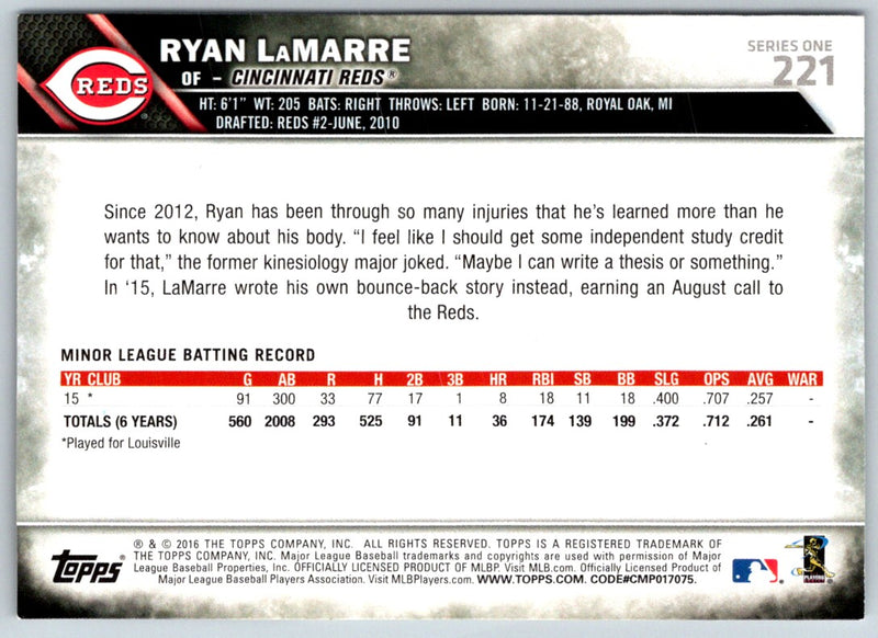 2016 Topps Ryan LaMarre