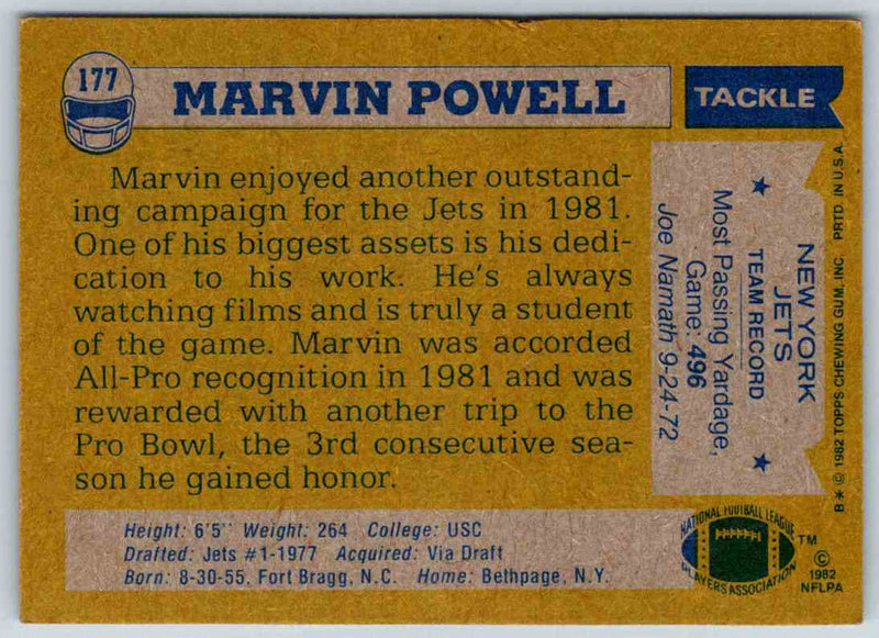 1982 Topps Marvin Powell