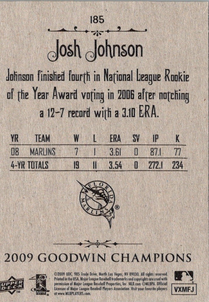 2009 Upper Deck Goodwin Champions Josh Johnson