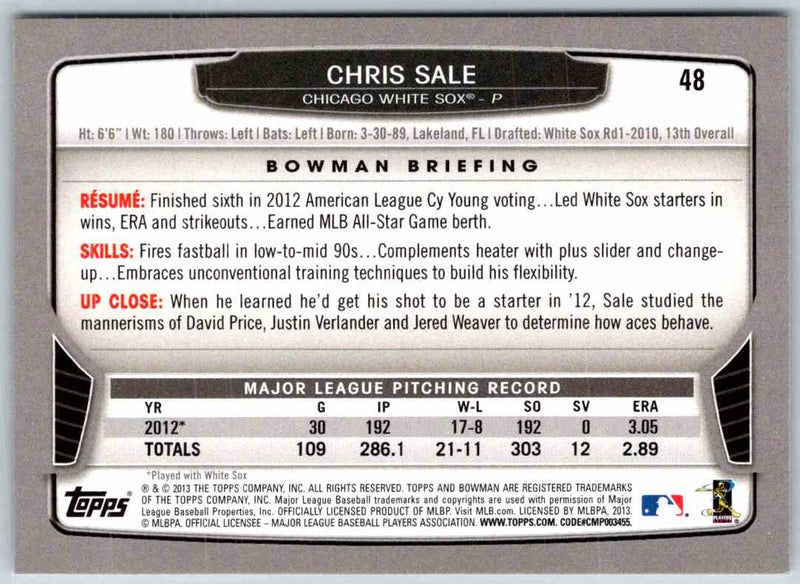 2014 Bowman Chris Sale