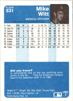 1984 Fleer Mike Witt #531