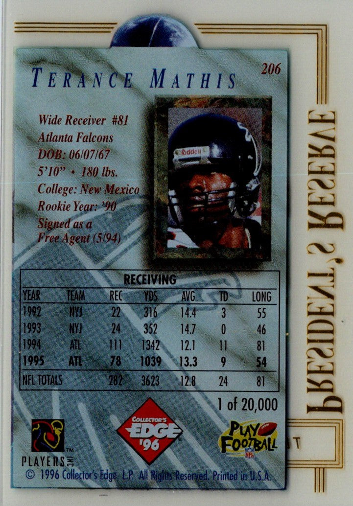 1996 Collector's Edge President's Reserve Terance Mathis