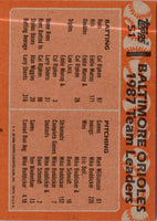 1988 Topps Orioles Leaders - Eddie Murray/Cal Ripken Jr. #51