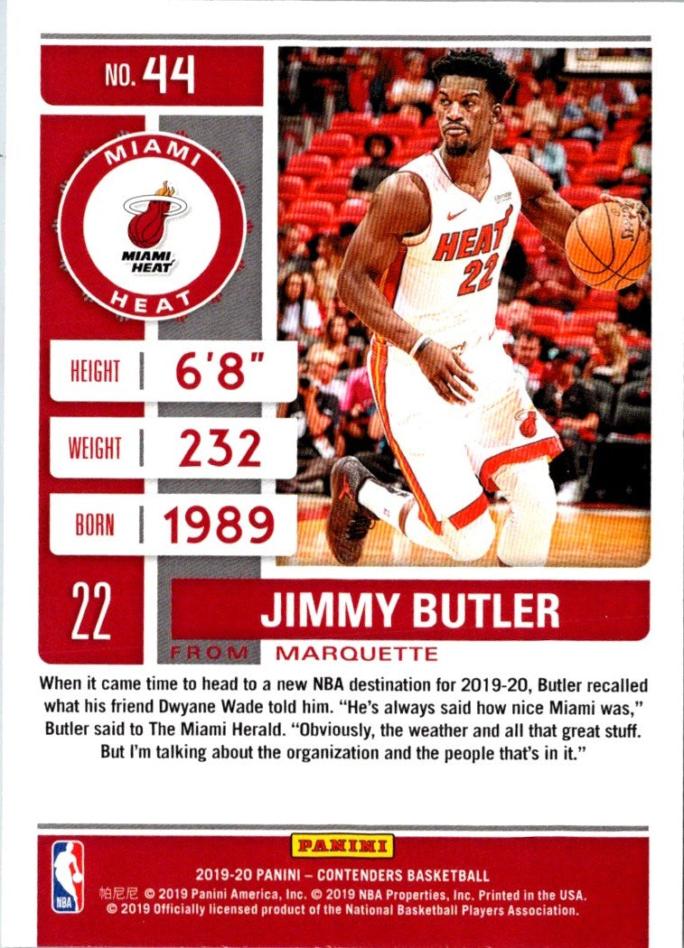 2019 Panini Contenders Jimmy Butler