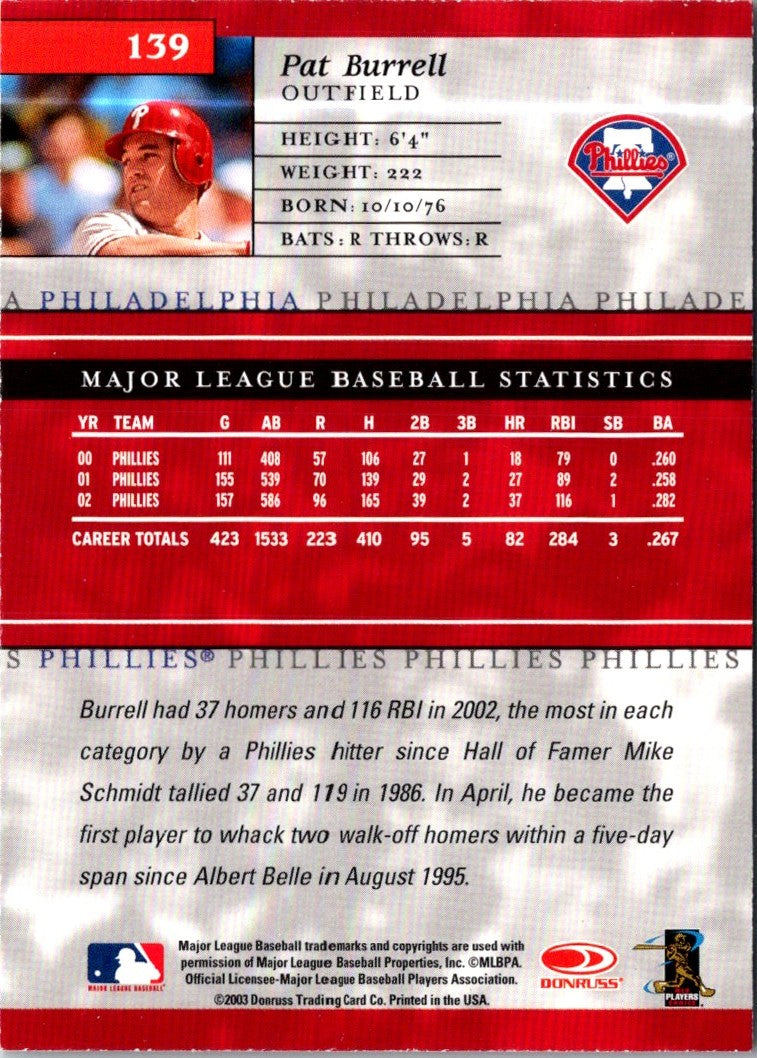 2003 Donruss Elite Pat Burrell