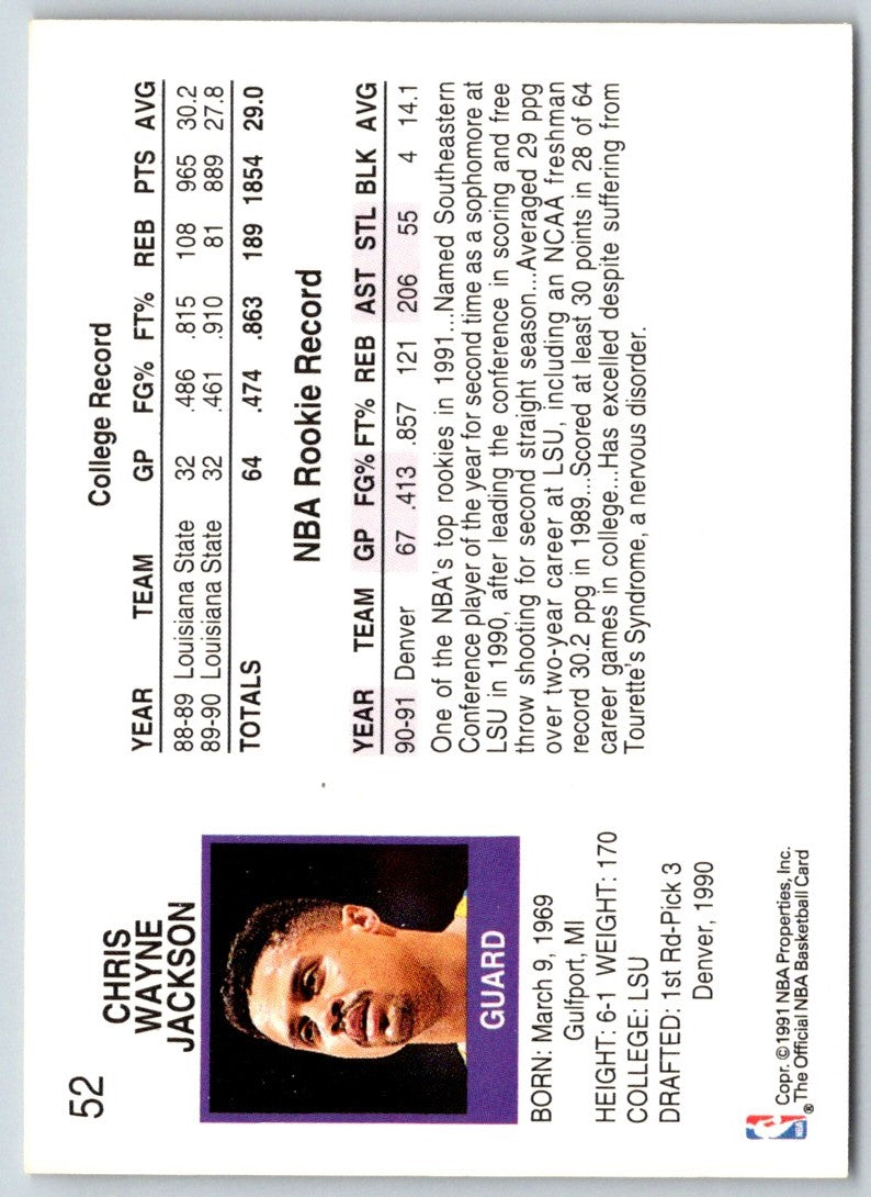 1991 Hoops Chris Jackson
