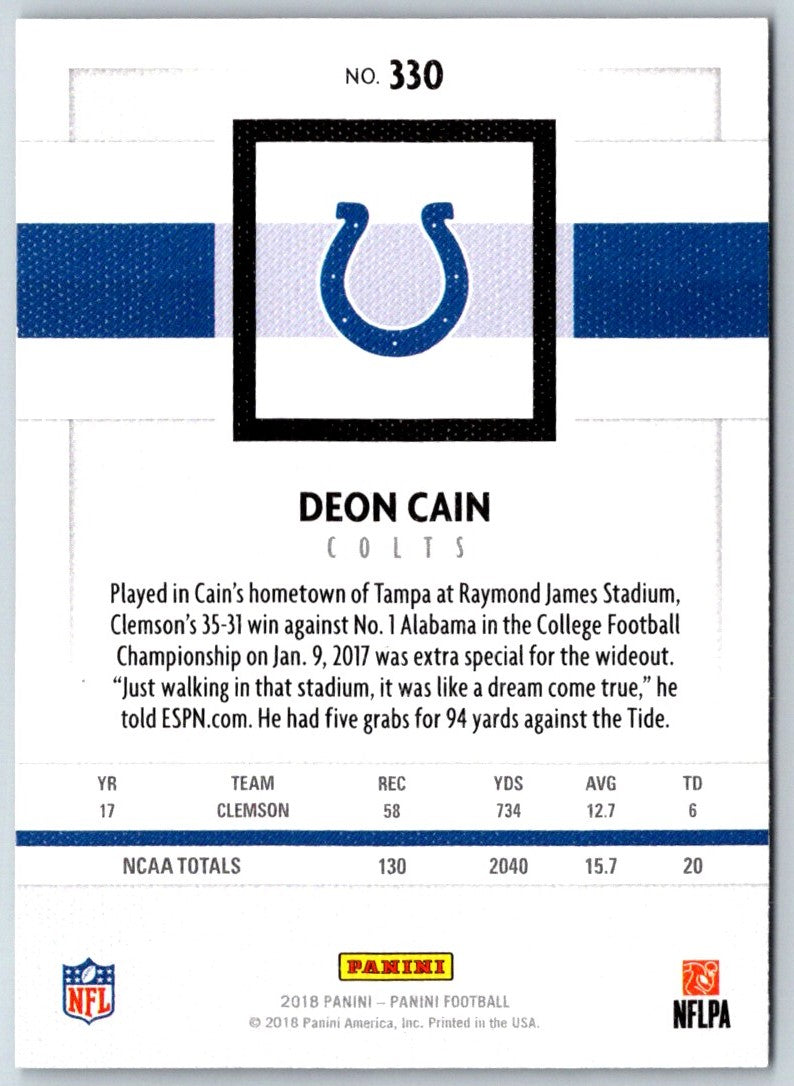 2018 Panini Deon Cain