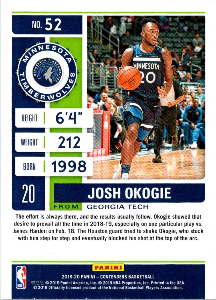 2019 Panini Contenders Josh Okogie