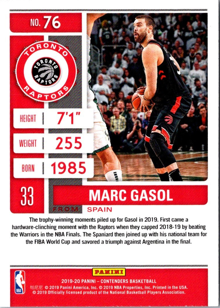 2019 Panini Contenders Marc Gasol