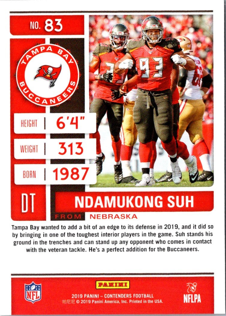 2019 Panini Contenders Ndamukong Suh