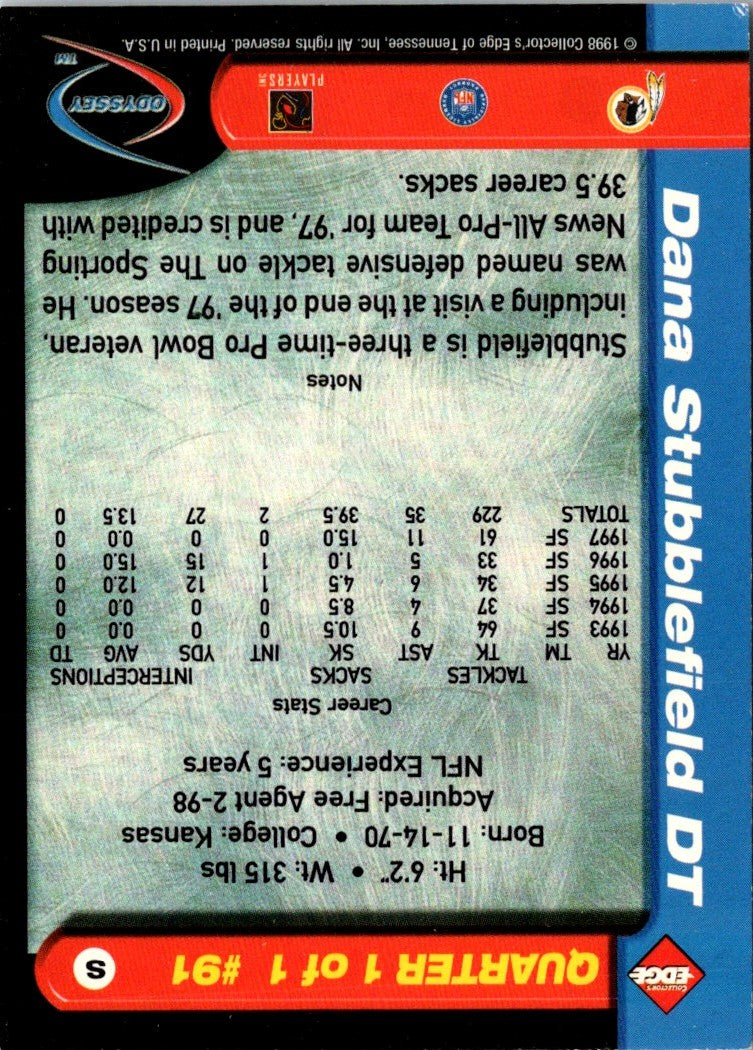 1997 Collector's Choice Dana Stubblefield