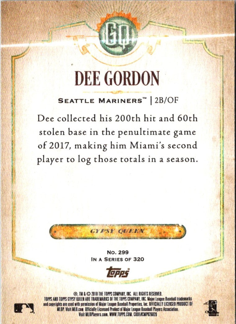 2018 Topps Gypsy Queen Dee Gordon