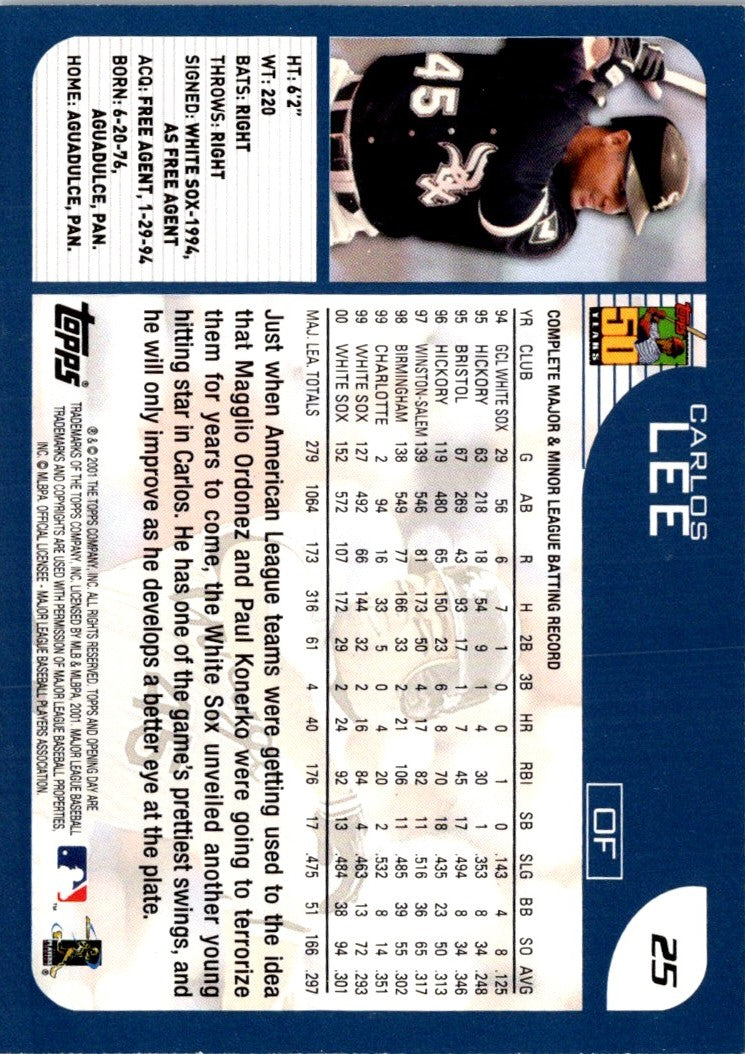 2001 Topps Opening Day Carlos Lee