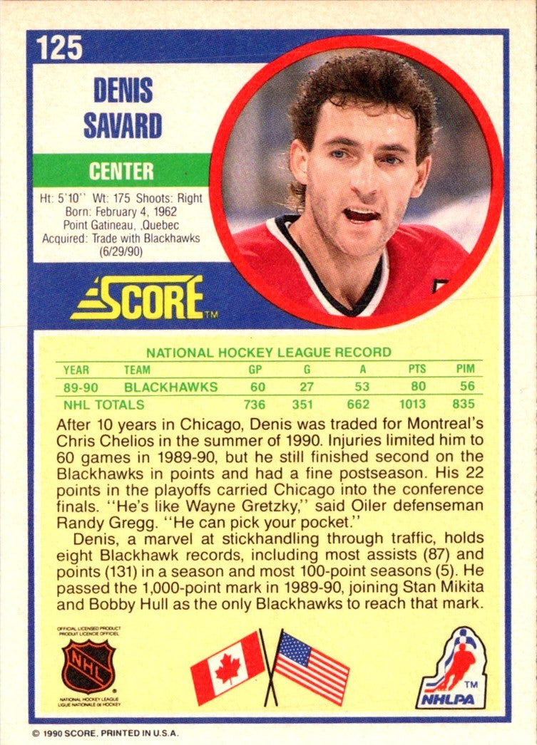 1990 Score Denis Savard