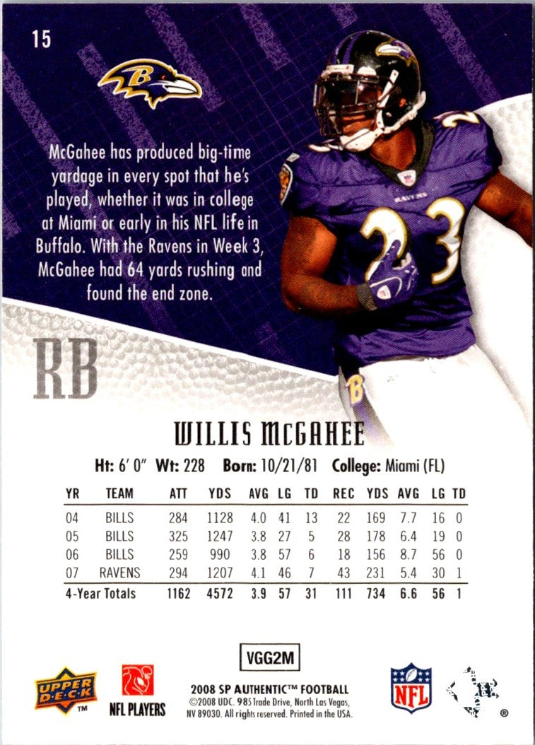 2008 Upper Deck Ultimate Collection Willis McGahee