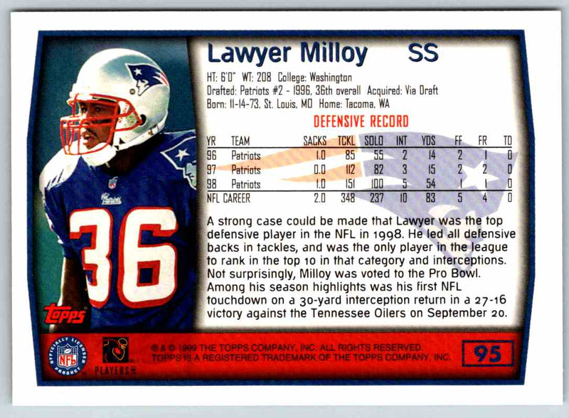 1999 Topps Lawyer Milloy