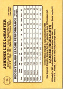 1985 Donruss Johnnie LeMaster