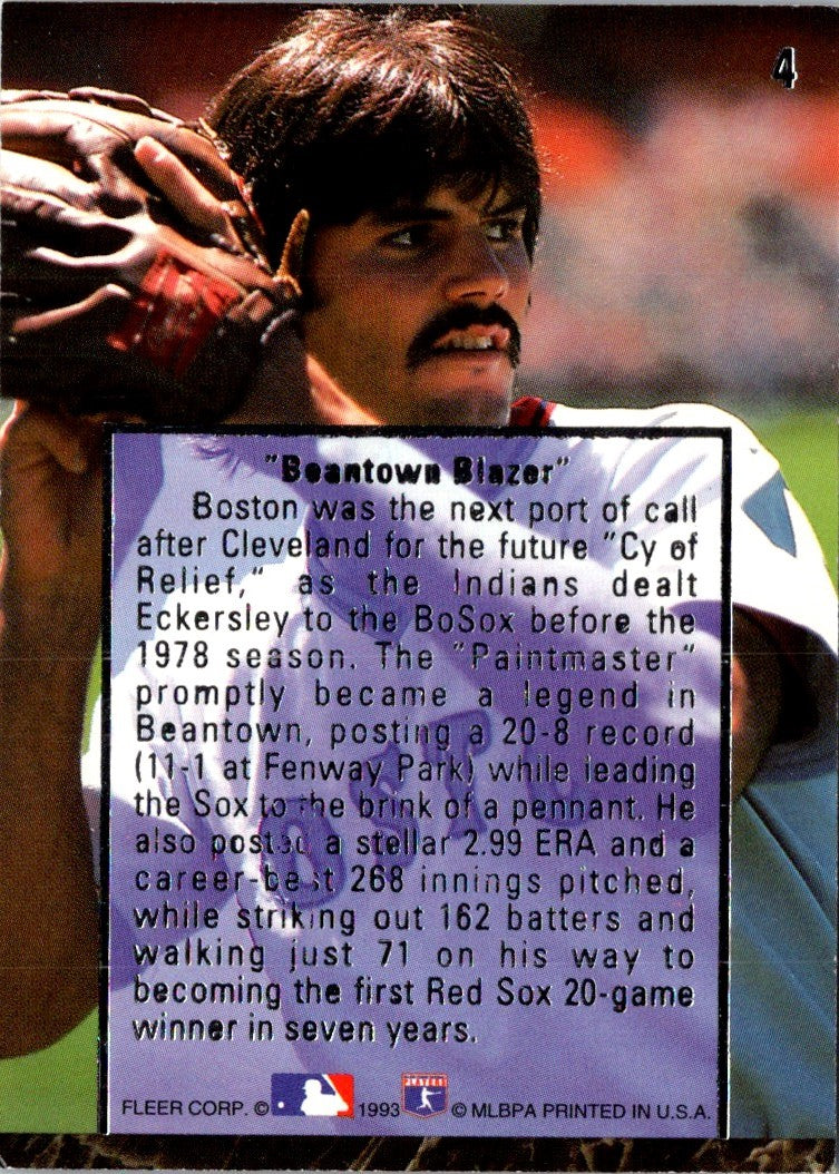 1993 Ultra Dennis Eckersley Career Highlights Dennis Eckersley