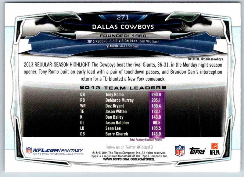 2014 Topps Dallas Cowboys