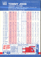1987 Fleer Glossy Tommy John #102