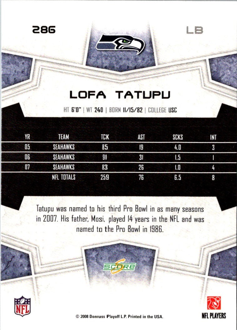 2008 Score Lofa Tatupu