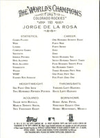 2011 Topps Allen & Ginter Jorge De La Rosa #193