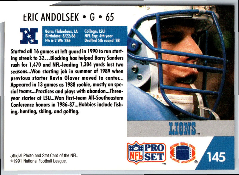 1991 Pro Set Eric Andolsek