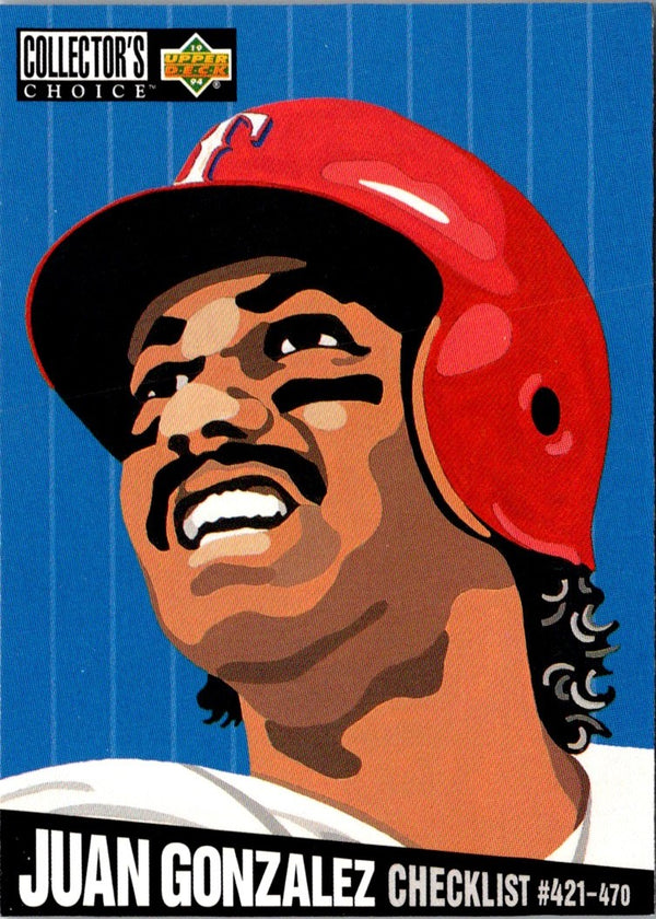 1994 Collector's Choice Juan Gonzalez #323