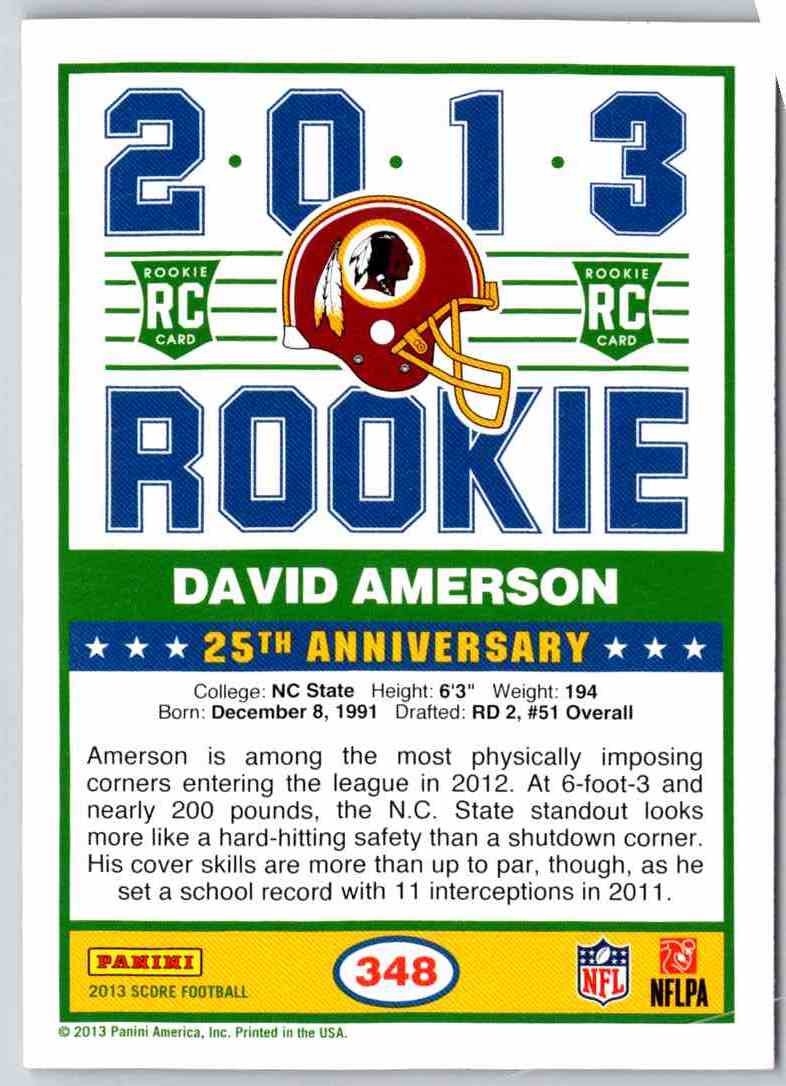 2013 Score David Amerson