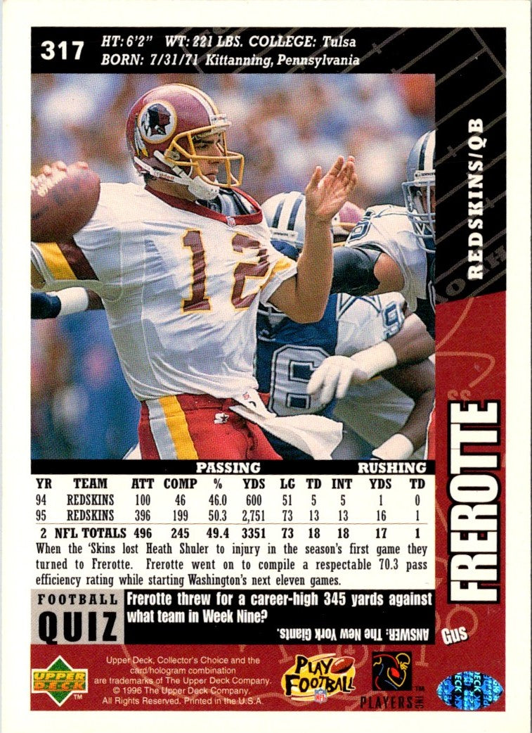 1996 Collector's Choice Gus Frerotte