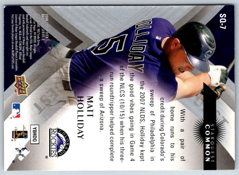 2008 Upper Deck StarQuest Matt Holliday