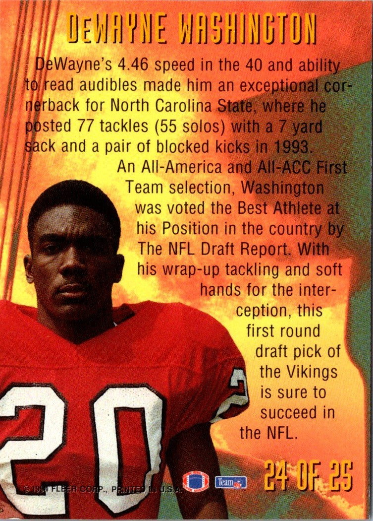 1994 Fleer NFL Prospects Dewayne Washington