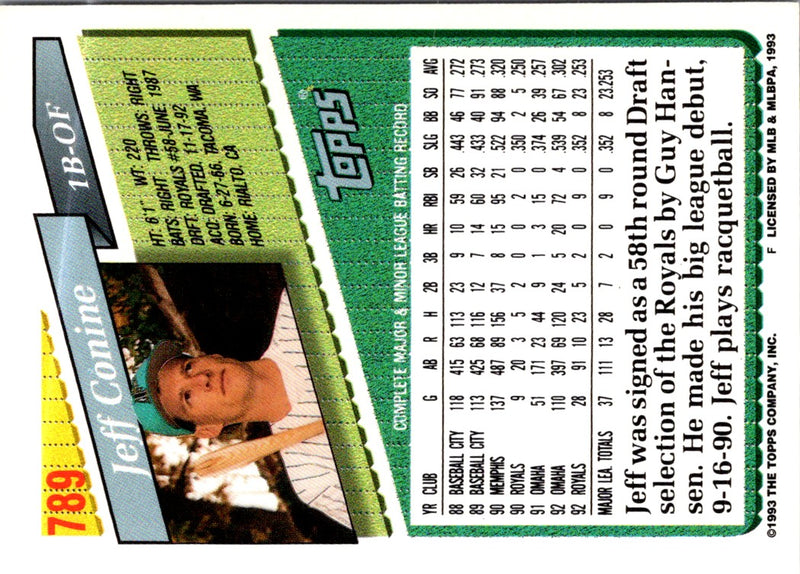 1993 Topps Inaugural Marlins Jeff Conine