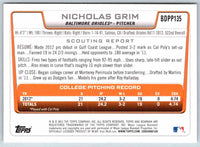 2012 Bowman Nicholas Grim #BDPP135