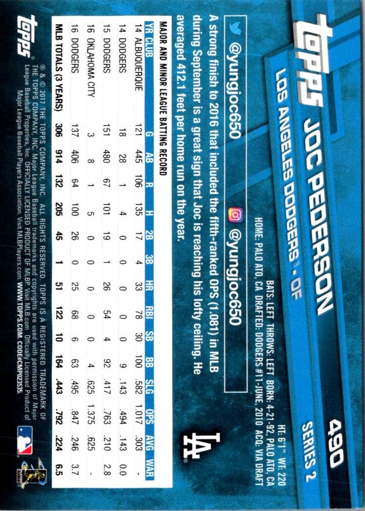 2017 Topps Joc Pederson