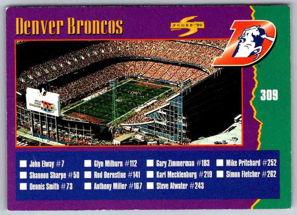 1994 Score Denver Broncos  #309