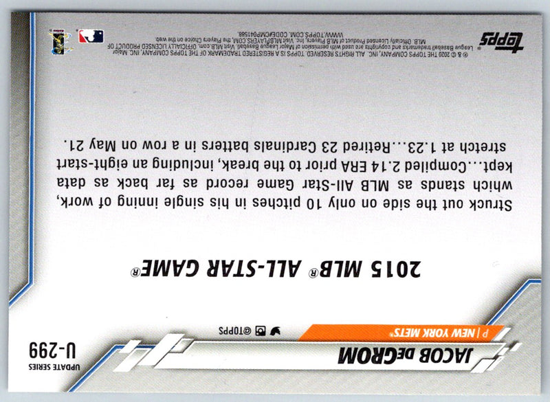 2020 Topps Update Jacob deGrom