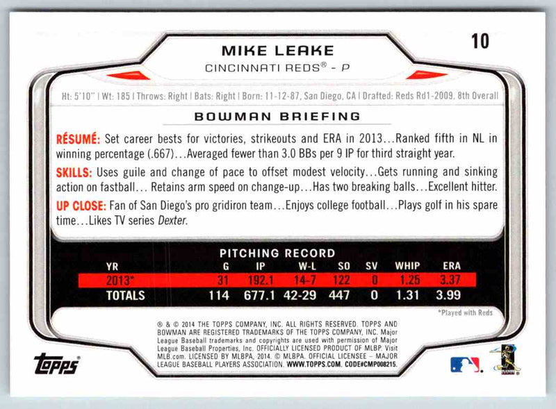 2014 Bowman Mike Leake