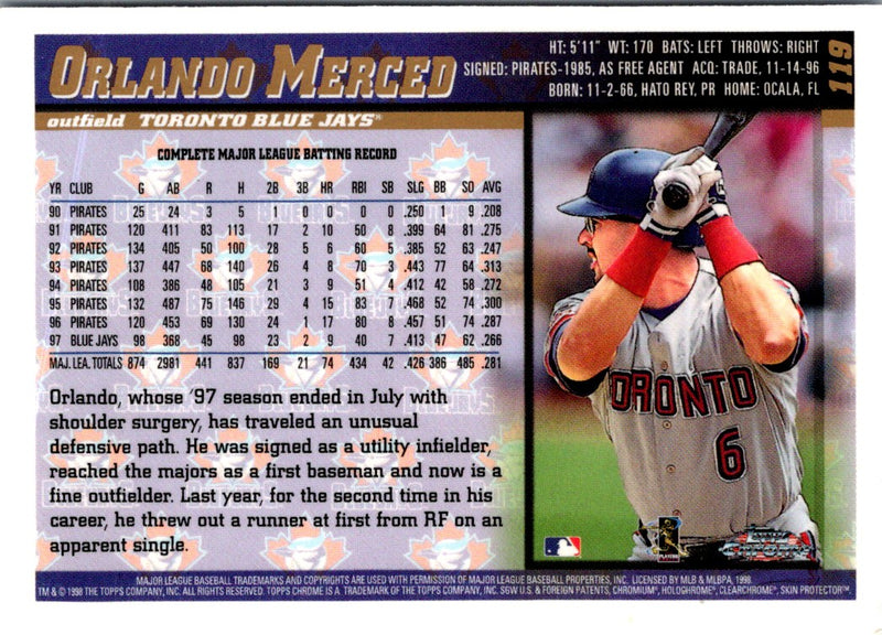 1998 Topps Chrome Orlando Merced