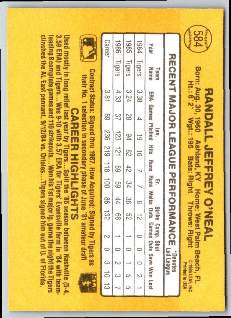 1986 Donruss Randy O'Neal